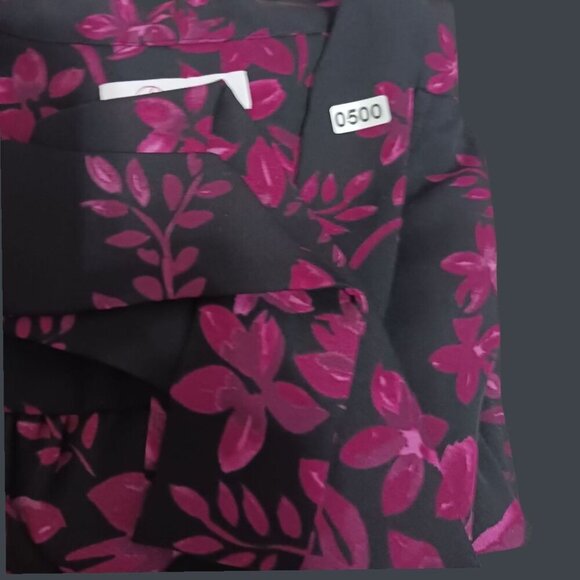 Parker Womens Floral Print  Long-Sleeve Blouse Tie Front Pink/black  Size Xsmall - Picture 12 of 14